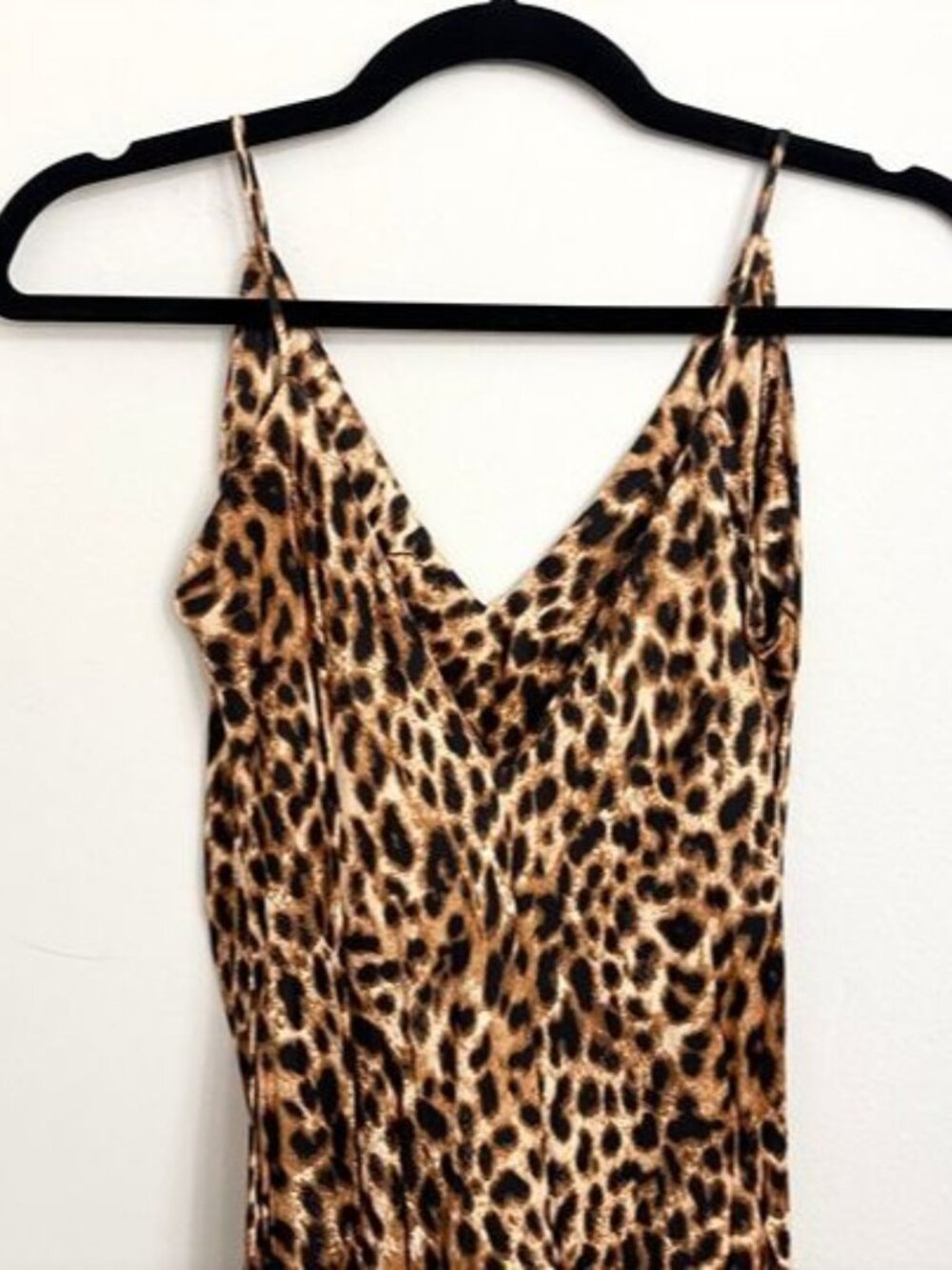 Zara Leopard Print Slip Midi Dress in Brown and Black